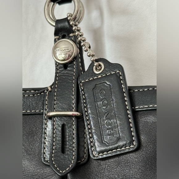 Coach Vintage North/South  Gallery City Tote F15158 Black Leather W/ Hangtag EUC - Picture 5 of 9